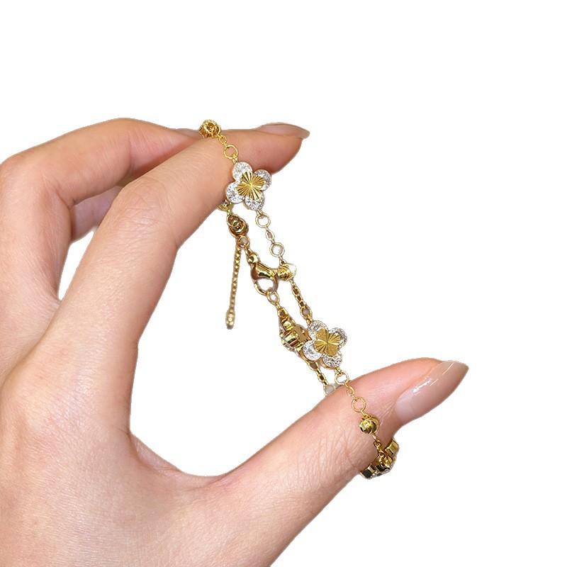 New Zircon Round Flower Adjustable Bracelet Korean Style Sweet Elegant Luxury High-end Jewelry - view 6