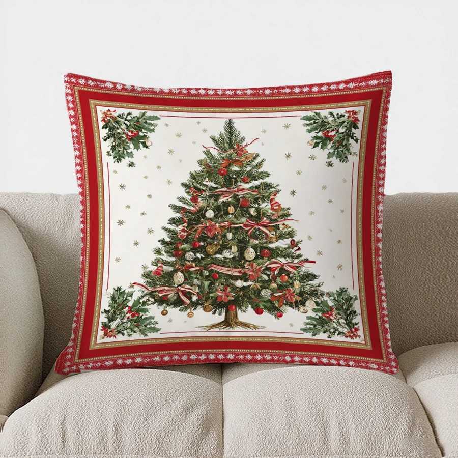 Christmas Tree Decorative throw pillow cover with short plush print for living room sofa decoration cushion cover pillow covers G251124