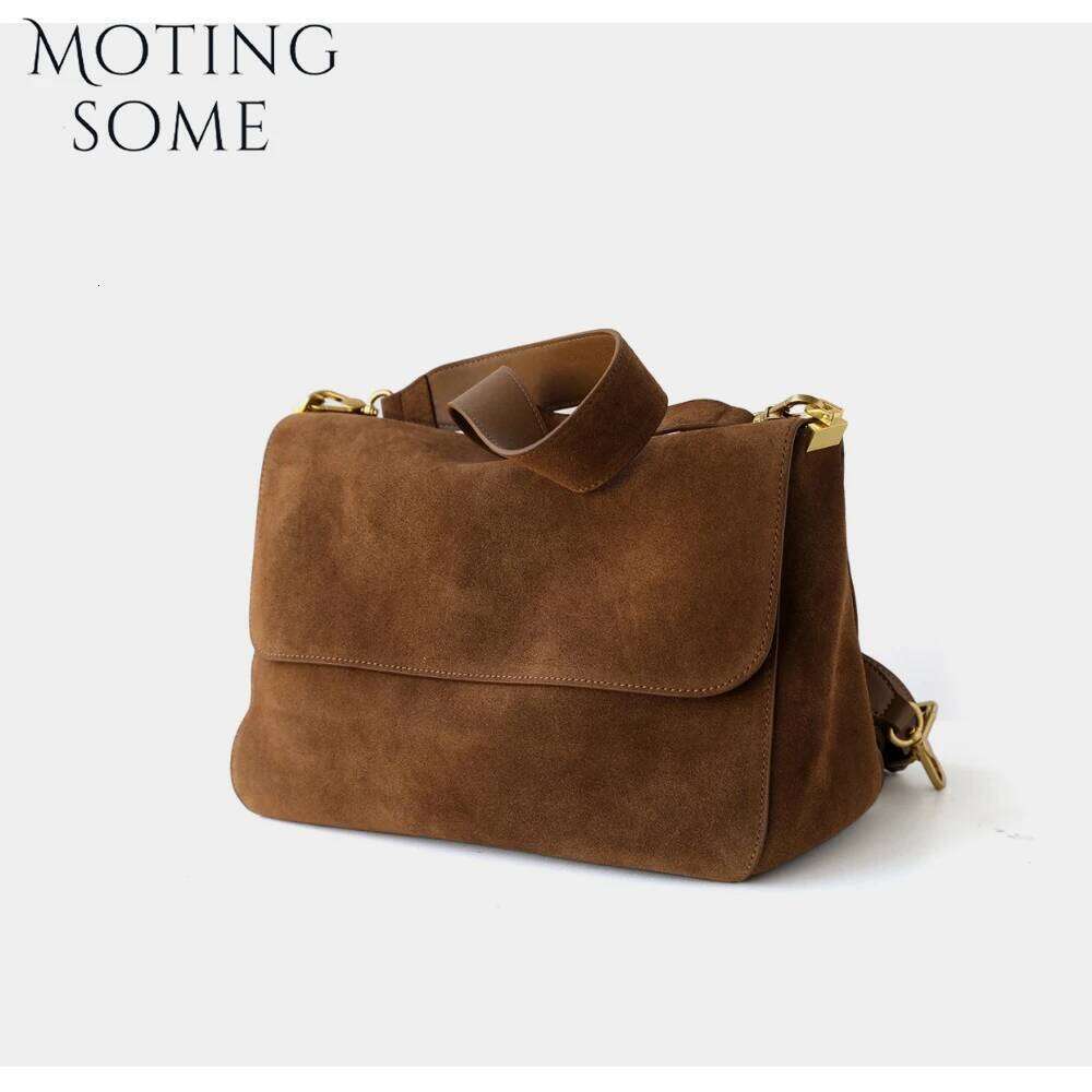 Luxury Bag Designer Motingsome Suede Bag Woman Matte Cowhide Messenger Bags Crossbody Shoulder Underarm Satchel Commuter Soft Winter Purse