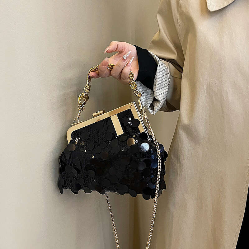 High End Luxury Sequin Chain For Women 2025 New Korean Version Trendy Fashion Women's Single Shoulder Crossbody Dinner Bag