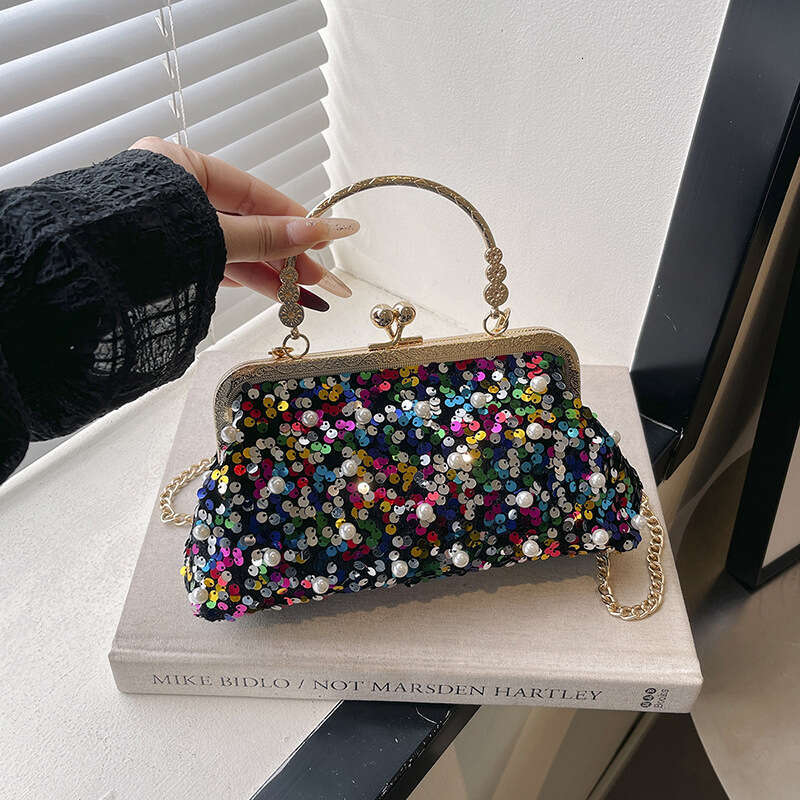 Glitter Women's Dinner 2025 New Street Trend Shell Fashion Chain Hand-Held Crossbody Bag