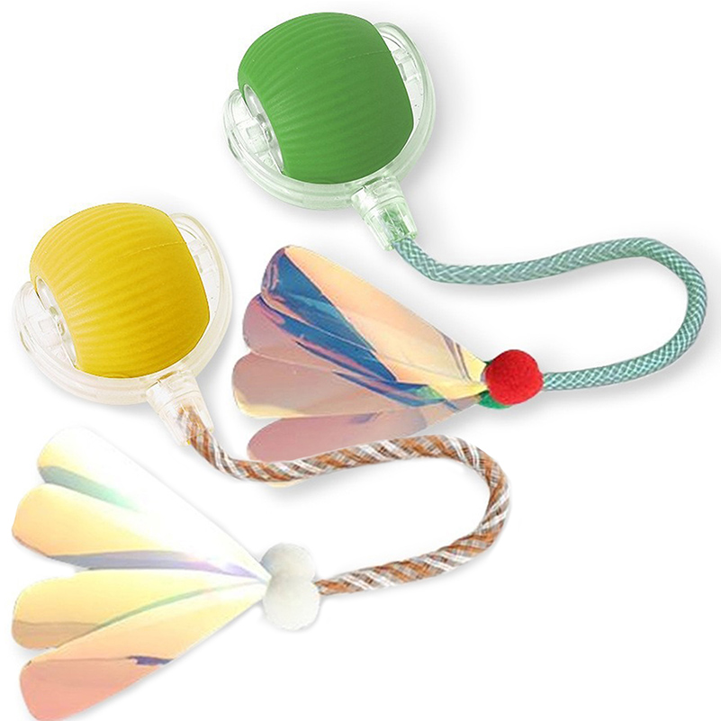 Cat Toys Interactive Cat Toy Ball for Indoor Cats Automatic Moving Ball with Tail Rolling Bouncy Balls Toy for Kittens
