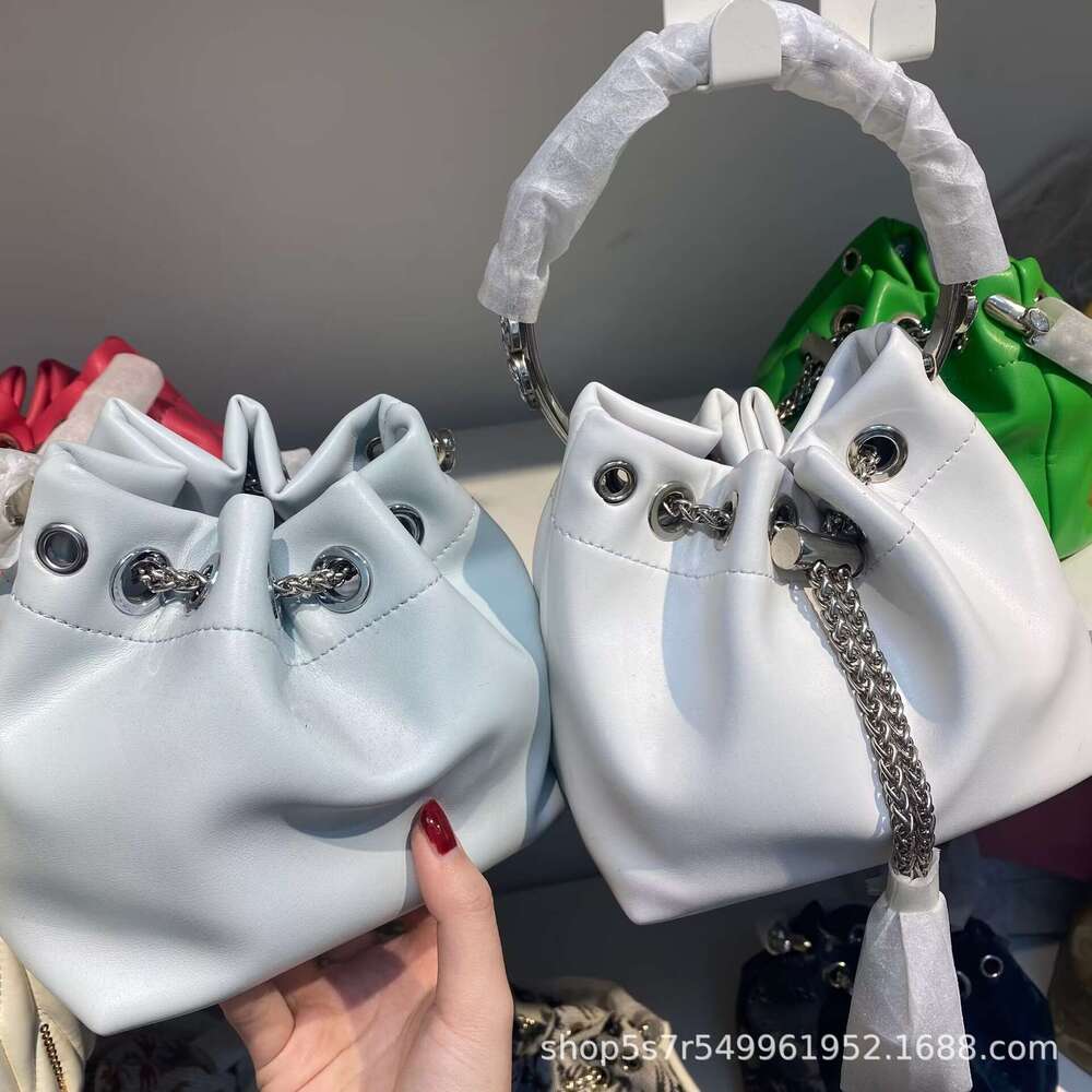 Designer Bag Diamond Studded Snake Bone Chain Wheat Ear Drawstring Small Water Bucket Tassel Hand Held Crossbody Single Shoulder Luxurious Banquet Lea