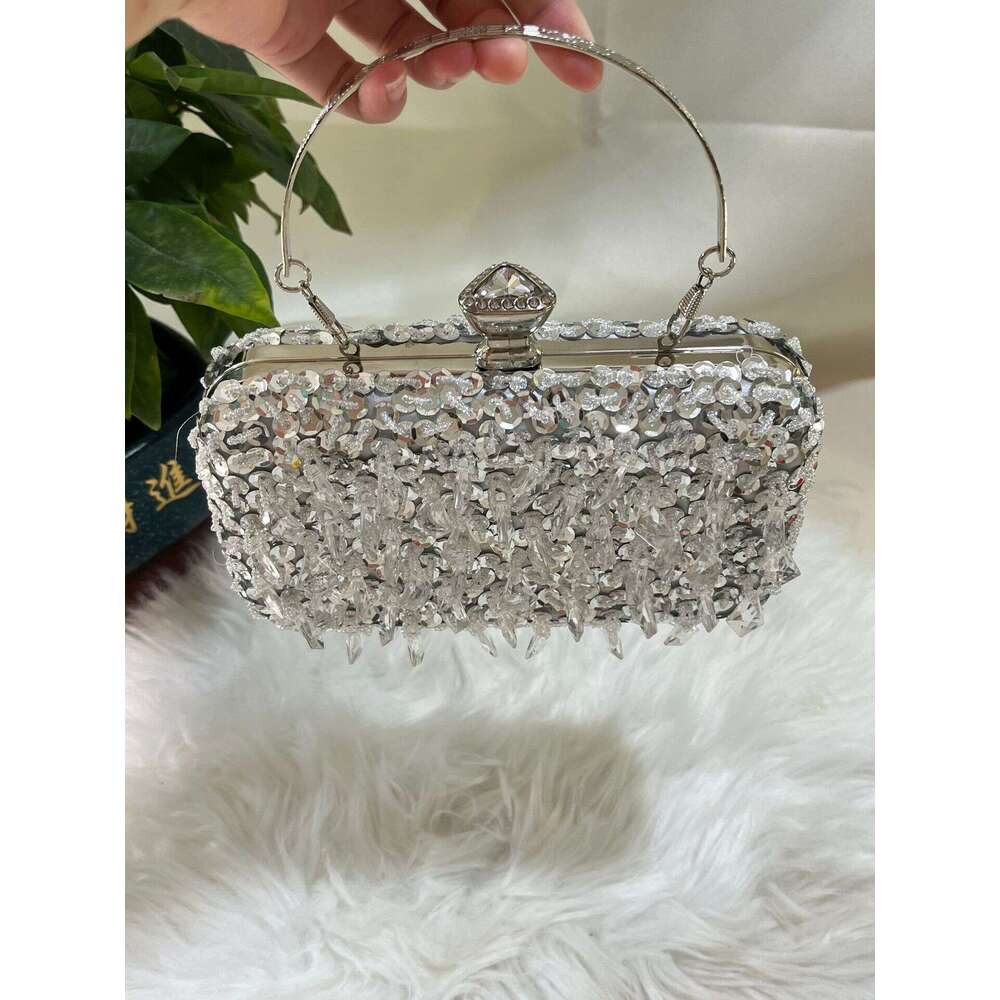 New Embroidered Beaded Glitter Handbag For Women, Fashion Handheld Crossbody Bag, Banquet Bag