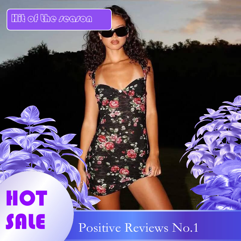 Dongdumaoyi Townlike Print Lace Slim Bodycon Dress Women Spaghetti Strap Mini Spring Summer Nightclub Sexy Party Dresses