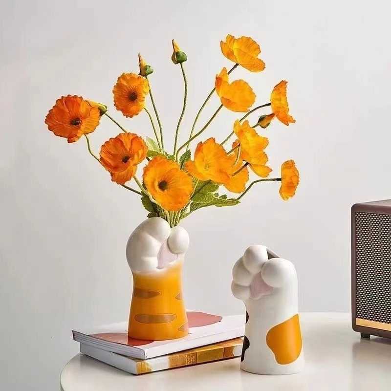 Creative Vase Cat Claw Ornaments Desktop Living Room Home Porch TV Cabinet Office Flower Arrangement Decorations Planter C251124