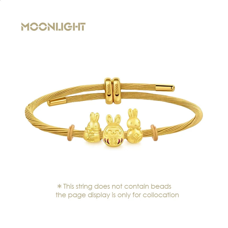 Classic gold bead stainless steel bracelet suitable for womens adjustable charm fashionable accessories jewelry gifts 250415