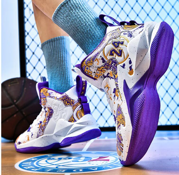 Top Designer basketball sneakers Men's fashionable high comfortable non slip lace up durable sports shoes suitable for men's outdoor activit