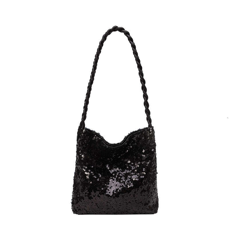 2025 Evening Package Spring New Glitter Decorative Fashion Single Shoulder Underarm Bucket Korean Edition Women's Bag