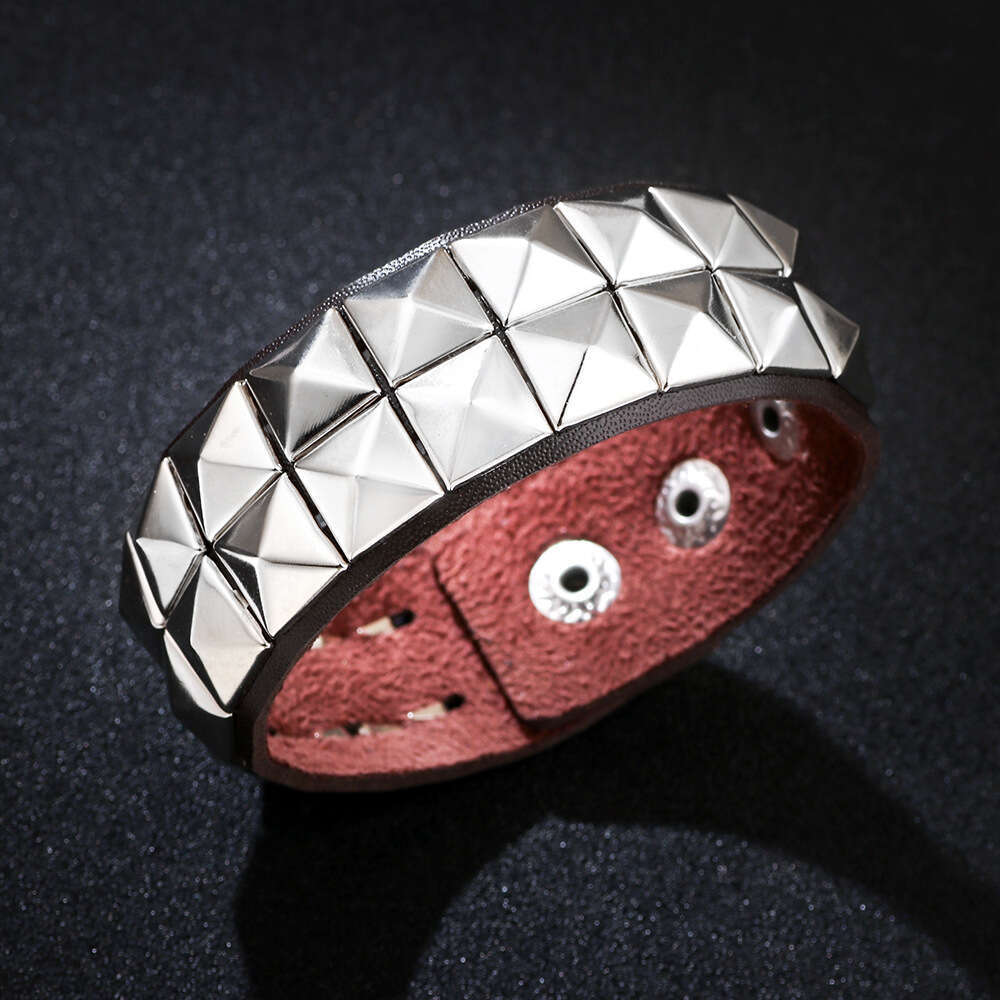 Men's jewelry non mainstream personality punk style bracelet street men PU leather wrist trend