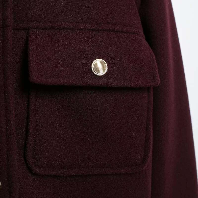 Designer Clothes Willshela Women Fashion With Pockets Wine Red Single Breasted Jackets Vintage O-Neck Long Sleeves Female Chic Lady Outfits