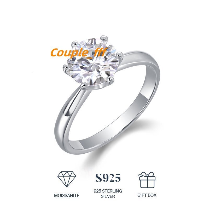 Wholesale Custom 925 Silver Moissanite Ring 1CT VVS GRA Certified Moissanite Diamond Jewelry Engagement Ring for Women