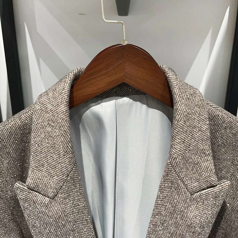 Designer Women's Clothing One-Button For Women, Herringbone Twill Hot Dia Formal Suit + Shorts French Niche 2024 Autumn And Winter