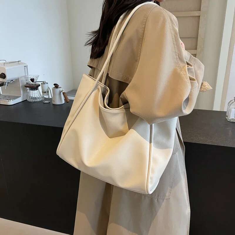 Fashion PU Leather Big Tote For Women Winter Y2k New Tend Female Simple Shoulder Bag Handbags And Purses