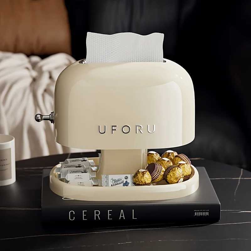 1pc Retro Tissue Box Double-layer Tissue Boxwith Storage Tray Jewelry Watch Organizer Home Living Room Desktop Napkin containerM251124