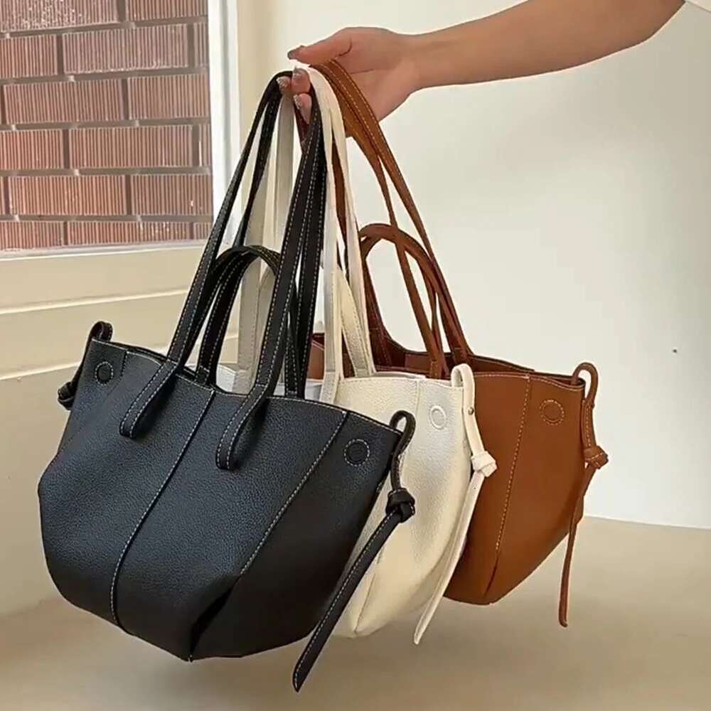 Women Soft Underarm Large Capacity Fashion Tote Stylish Shoulder Simple Shopping Trendy Commuting Bag