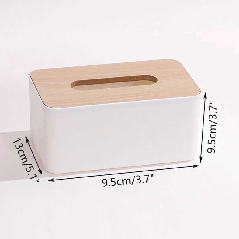 1pc Waterproof Elegant Holder For Disposable Paper Facial Tissues Luxurious Bamboo Rectangular Tissue Box CoverM251124