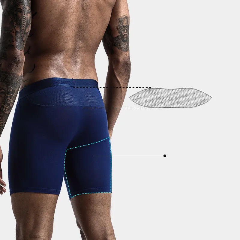 Mens underwear boxing Modal mens breathable ice silk Ushaped invisible bag long leg shirt L5XL size 250417