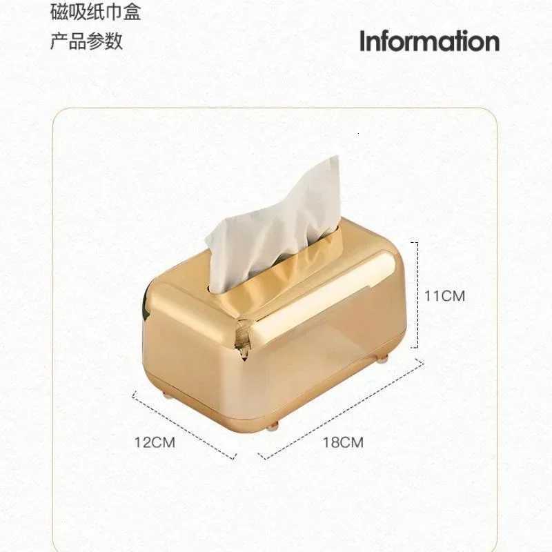 Golden Tissue Boxes Storage Napkin Holder Kitchen Tissue Box Paper Case Organizer Ornament Craft Desktop Tissue Holder HomeM251124