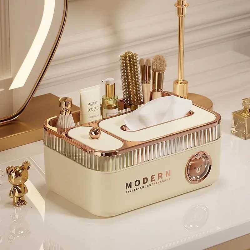 Luxury Cream Paper Towel Box Multi-Function Creative Home Living Room Tabletop Remote Controller Storage Drawer Box For ExtractaM251124