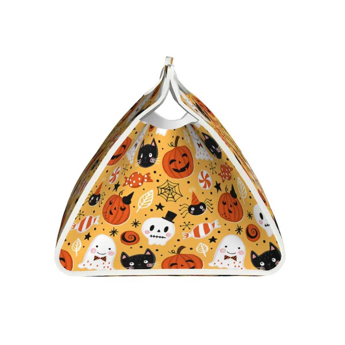 Custom Halloween Pumpkins Ghosts Cats Skulls Tissue Box Cover for Bathroom Car PU Leather Rectangular Facial Tissue Box HolderM251124