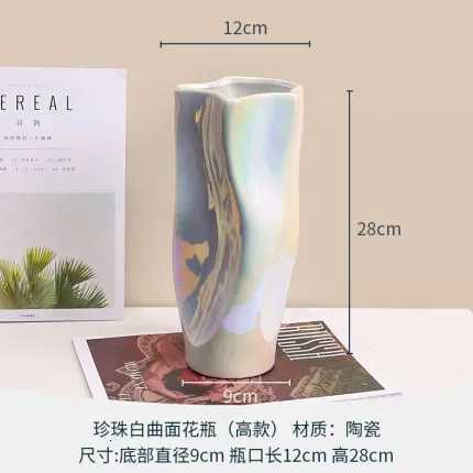 Luxury Ceramic Vase Decoration Living Room Porch Flower Arrangement Dried Flowers Home Crafts C251124
