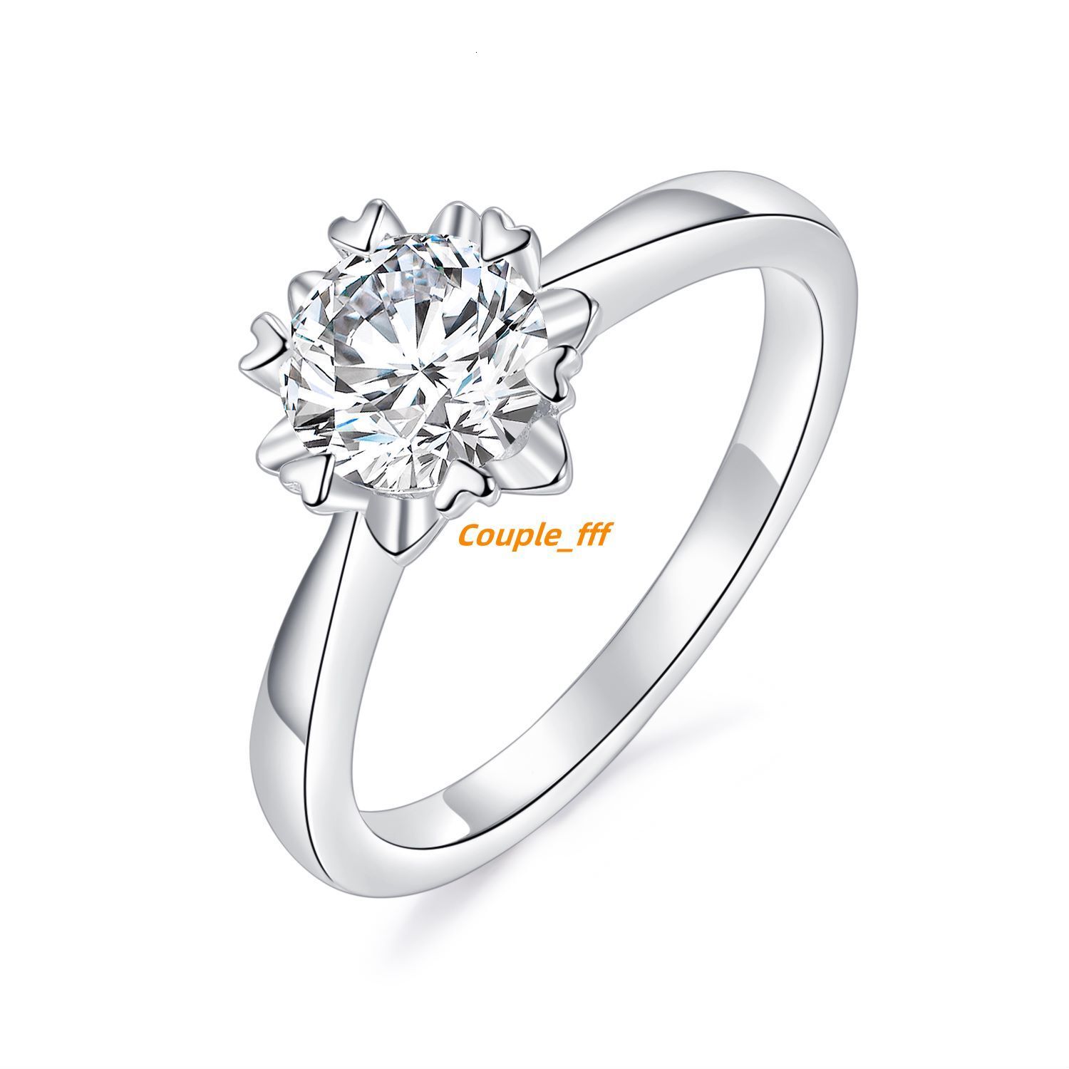 Custom Made 1CT 6.5mm Lab Diamond Moissanite Engagement Ring VVS Clarity Sterling Silver for Weddings Gifts Parties