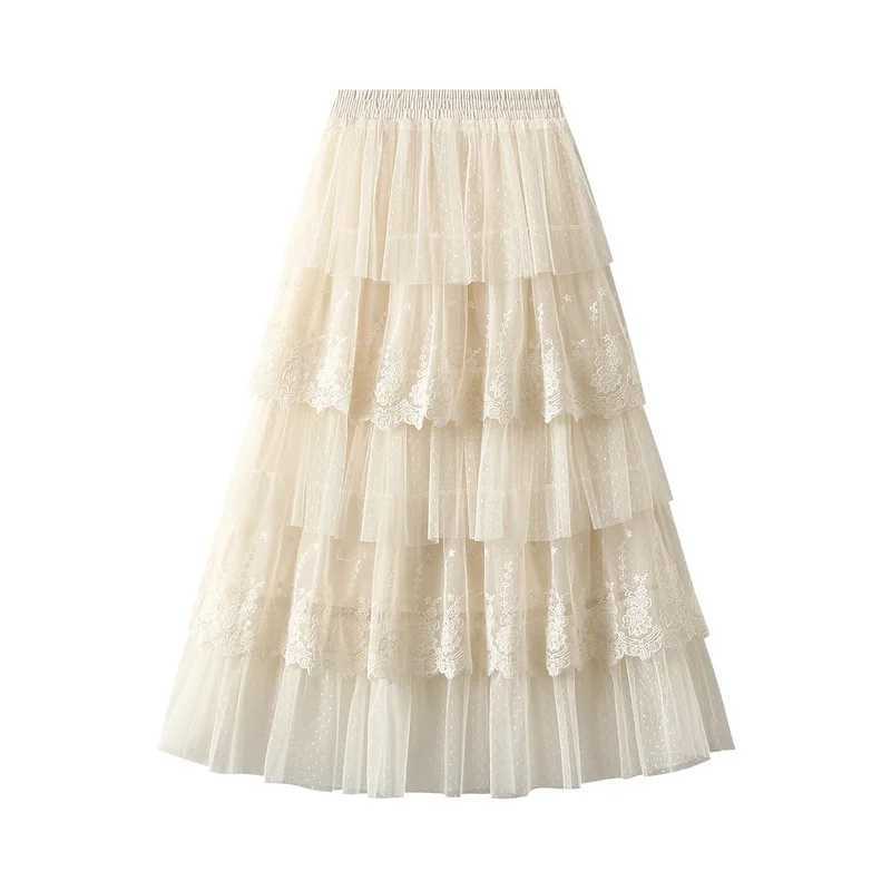 Womens High Waist Weight Loss Sand Cake Skiing Half Skill High end Feeling High Long Skill Summer 2025 Hundred Folding Skills M250424
