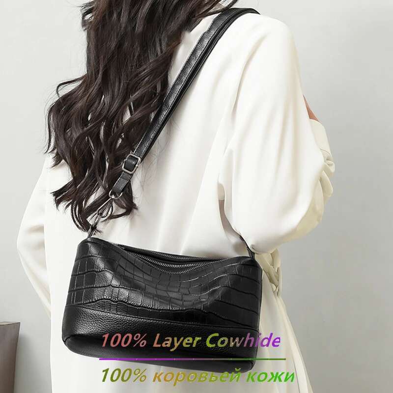 Designer Bag Three Layer Opening Shoulder 100% Genuine Leather Handbags Designer High Quality Crossbody Bags For Women Bolsa