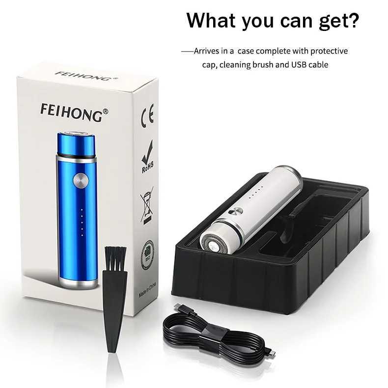 Mens Mini Electric Travel Shaver Type-C Charging Face Beard Trimmer with Battery Display Rechargeable Shaver Car Home Razor L251124