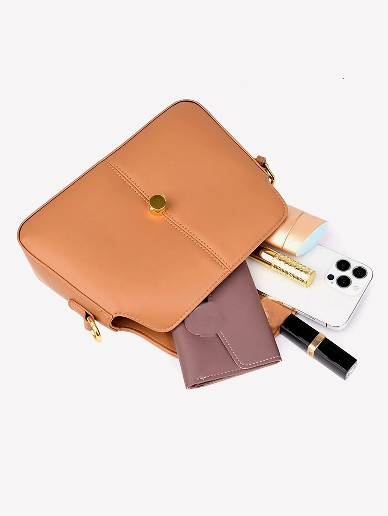 Solid color womens new fashion shoulder crossbody bag handbag armpit bag small square bag baguette bag R250424