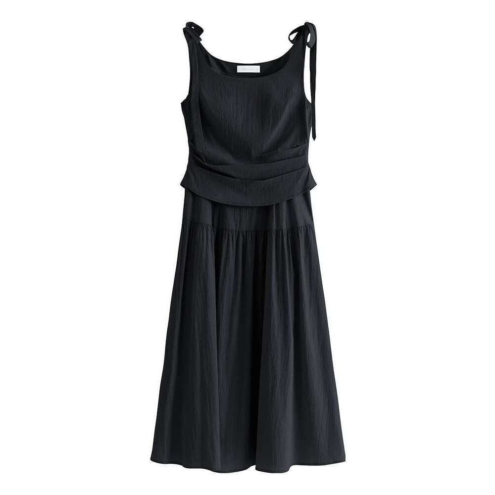 Designer Clothes FSLE French Style Elegant Casual All-Match Summer Women New Unique Design Slim Strappy Long Dress 24Fs12475