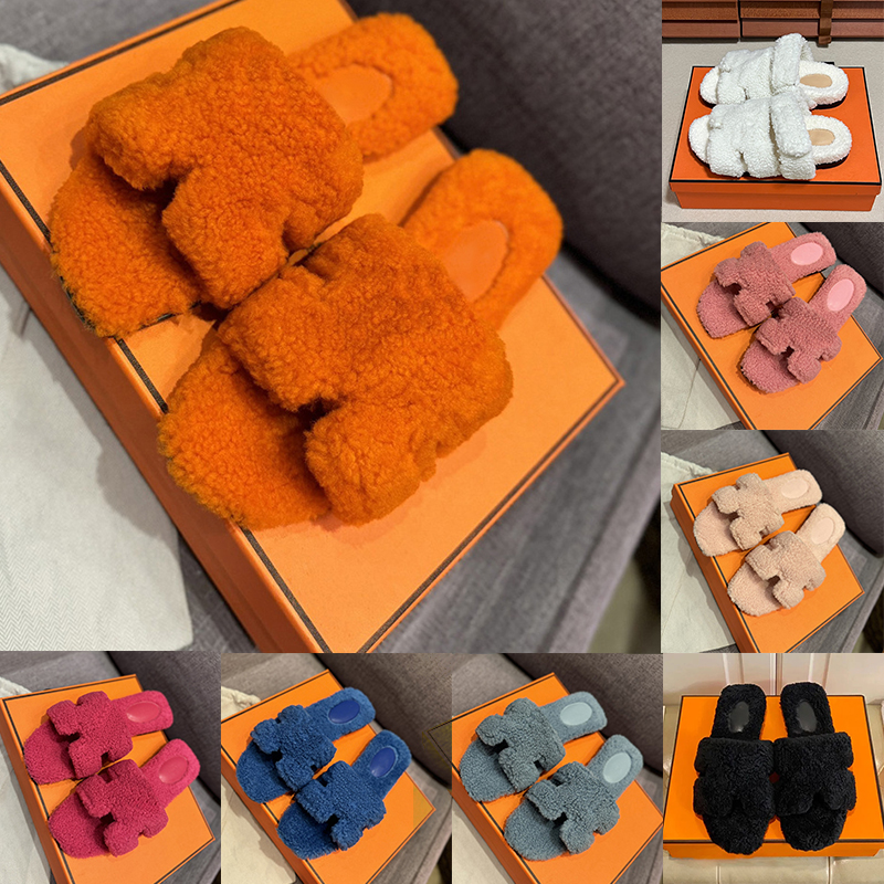 free shipping designer slippers women platform furry warm sandals flat slides women sliders khaki womens ladies girls shoes outdoor indoor beach sandals size 34-42