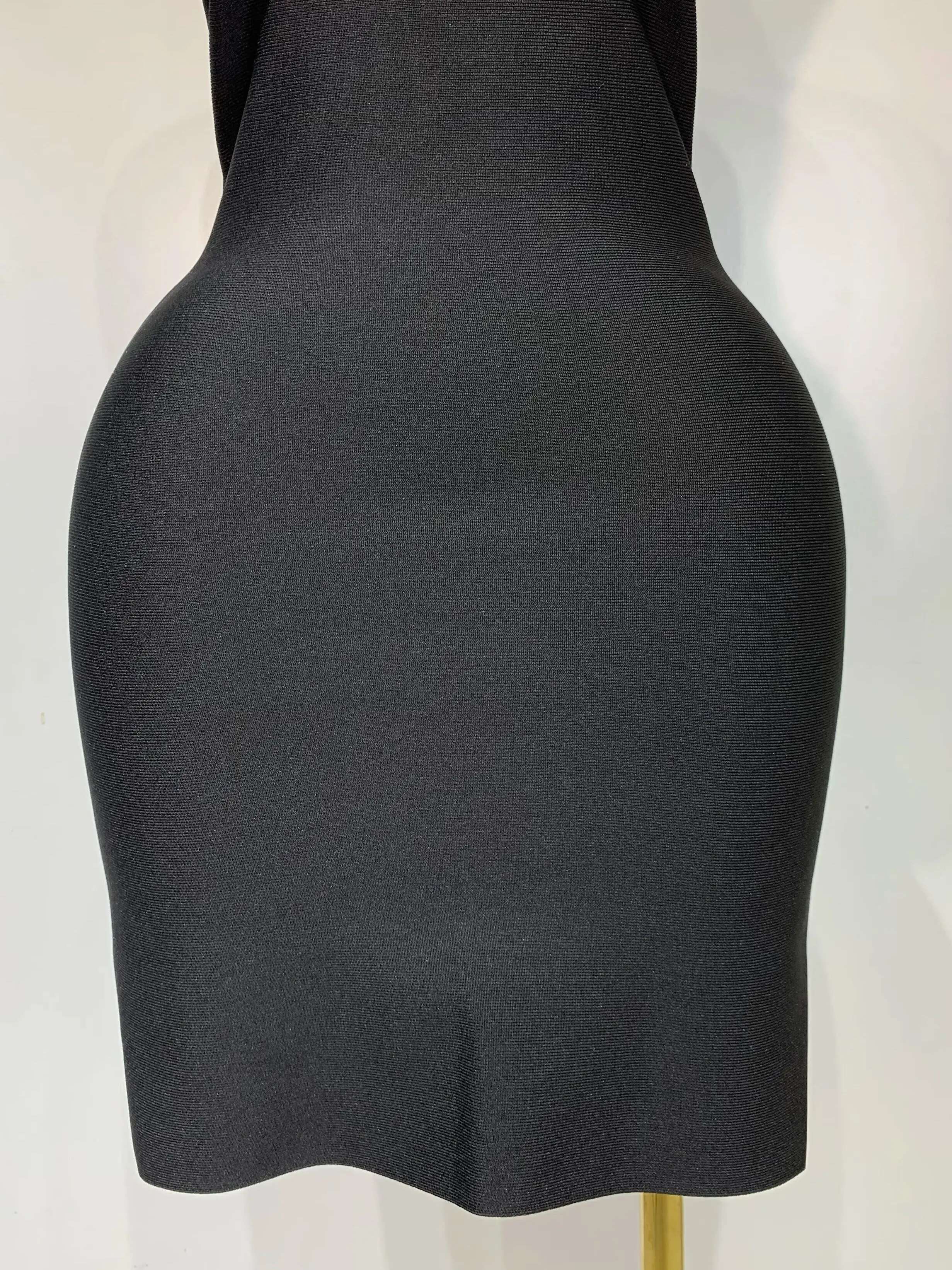 Women Sexy Backless White Shirt Collar Black Mini Bodycon Bandage Dress 2025 Elegant Evening Club Party Birthday Dresses