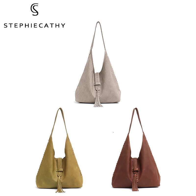 Designer Bag SC Brand High Quality Cow Shoulder Bag For Women Fashion Tassel Design Ladies Large Hobo Genuine Leather Female Handbags