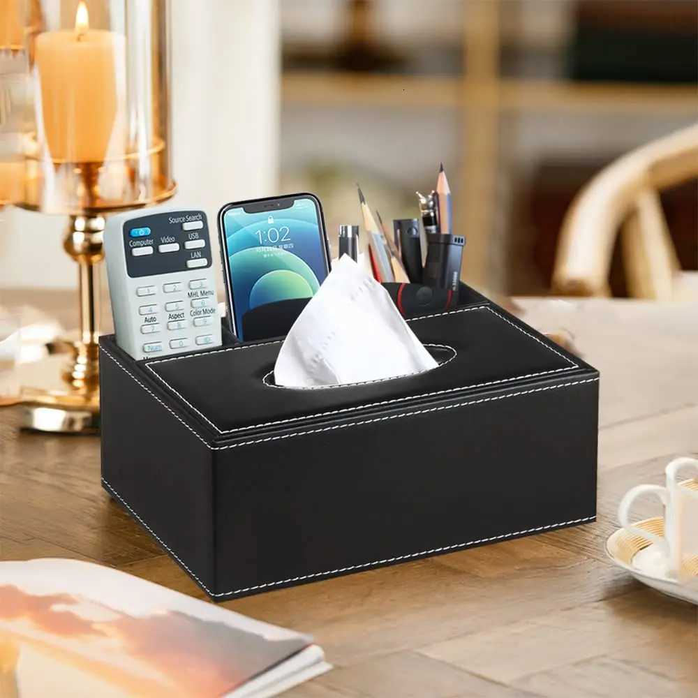 Multifunctional Tissue Box with Stationery Remote Control Box Decorative Tissue Pen Remote Organizer for Home/Office/RestaurantM251124