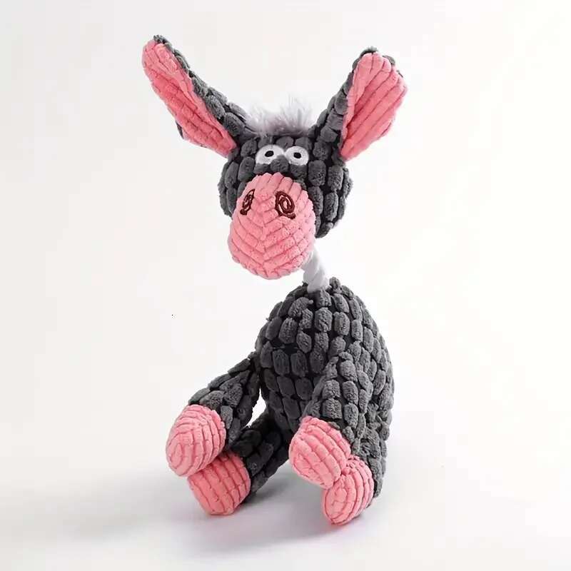 Update Dog Sounding Toy Molar Training Decompress Interactive Bite Resistant Donkey Shape Plush Toys Pet Supplies