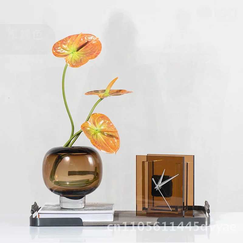 Carpenter 13-Light Luxury Glass Vase High-End Living Room Decorations with Pendulum for Flower Arranging Soft Decor Item C251124