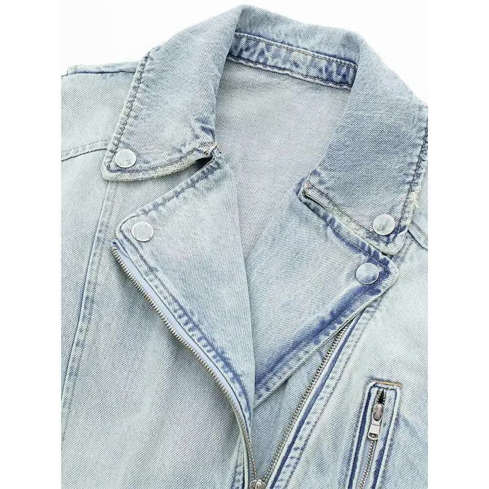 Designer Clothes Nlzgmsj Autumn Winter Denim Coat Lapel Long Sleeve Short Jackets Lady Chic Loose Streetwear Women Jacket