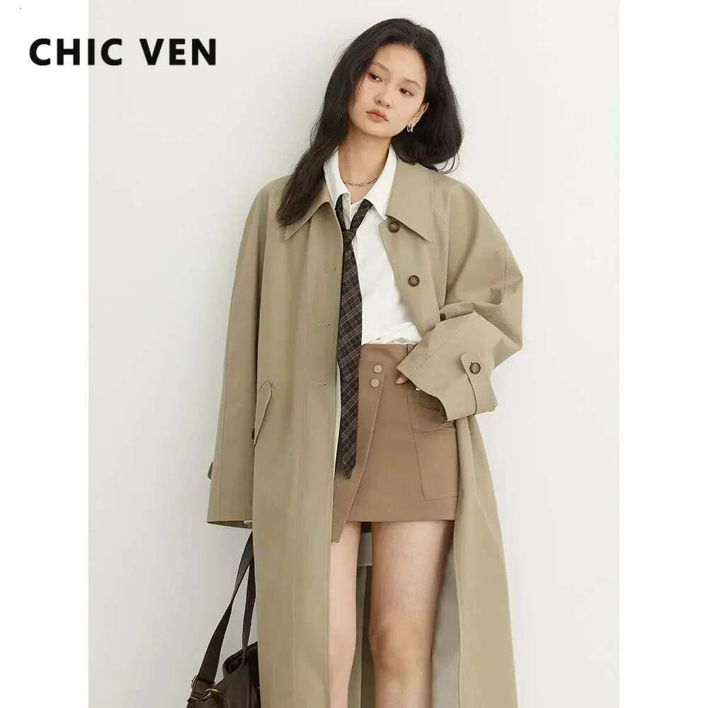 Designer Clothes CHIC VEN Women's Long Trench Coat Casual Outerwear Loose Ladies Overcoat Single Breasted Female Windbreaker Spring Autumn
