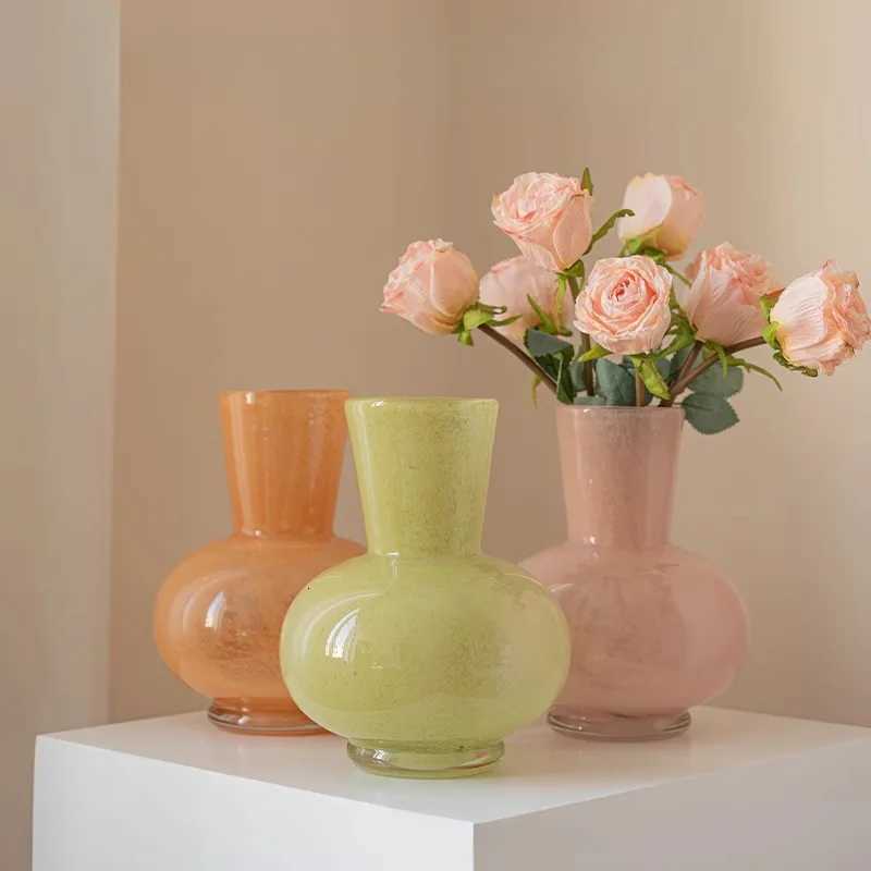 Colorful Glass Vase Decoration Light Luxury Living Room Desktop Flower Vase C251124