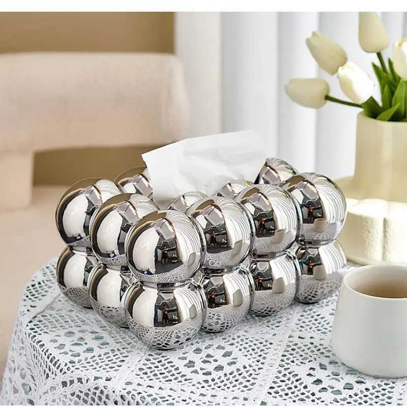 Ball Shape Tissue Box Home Living Room Coffee Table Decoration Storage Light Luxury CeramicM251124