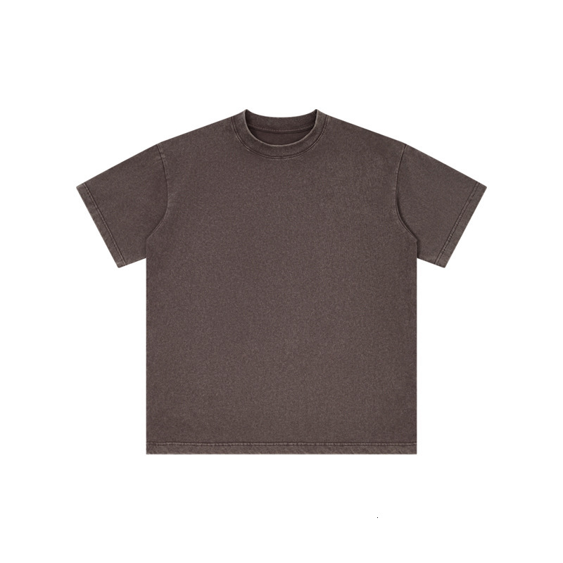 230G Washed Worn Short Sleeved T-Shirt Made Of Pure Cotton With Half Sleeves And Oversized Top For Men's Summer