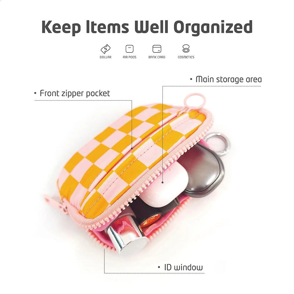 Women Coin Wallet Female Purse Card Holder Coin Purse Short Wallets Small Purse Zipper Keychain Clutch Bag Wallet R250424