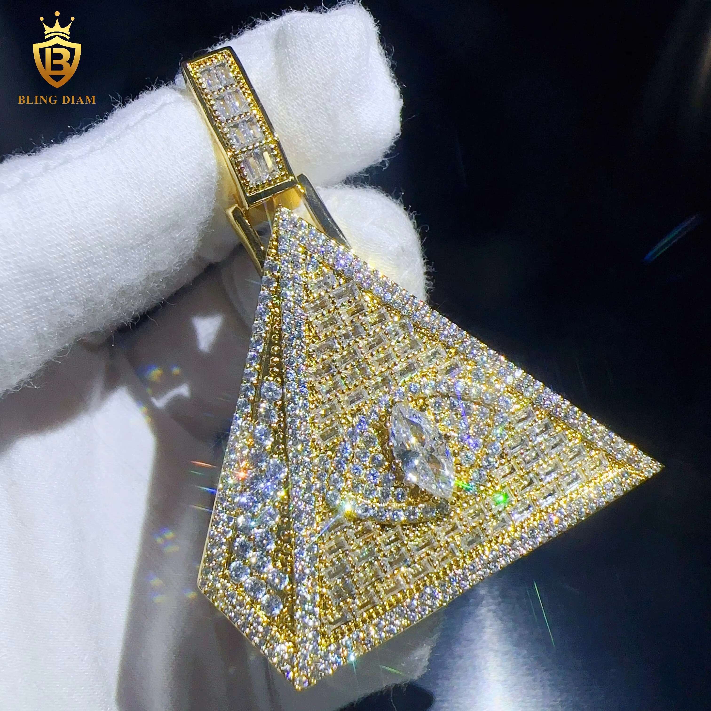 Fine Jewelry Pendant Charms for Jewelry Making VVS Moissanite the Eye of Horus Pendant Iced Out Hiphop Chains for Men
