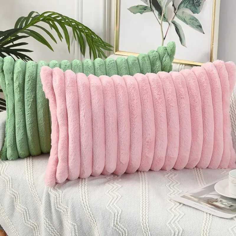 30x50cm 45x45cm Throw Pillow Covers Faux Fur Plush Decorative Couch Cushion Case Soft Pillowcase Orange Saga Green Pink G251124