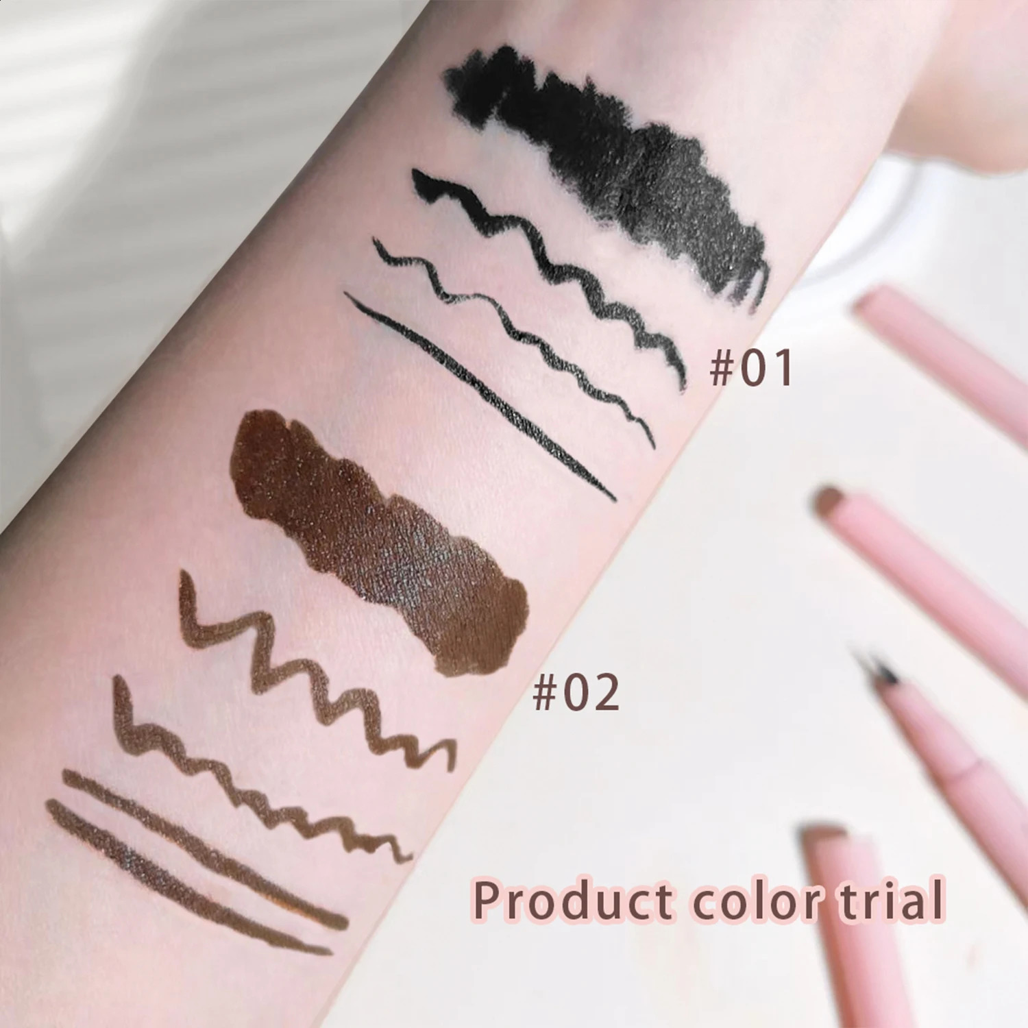 Eyeliner powder tube cool black thin head liquid eyeliner cream is not easy to make up smooth for beginners 250418