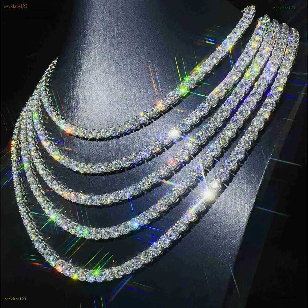 Fashion Jewelry Hip Hop Necklace Pass Dia Tester 5mm Vvs Moissanite Iced Out Tennis Chain for Men Women