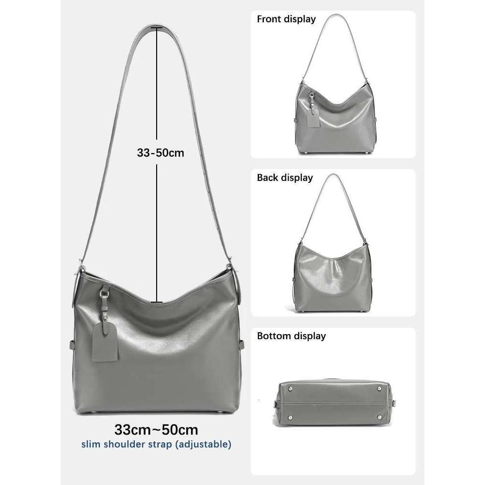 Designer Bag Zency Women Oil Wax Genuine Shoulder Hobo Crossbody High Quality Handbag Designer Bags Leather Underarm Bag