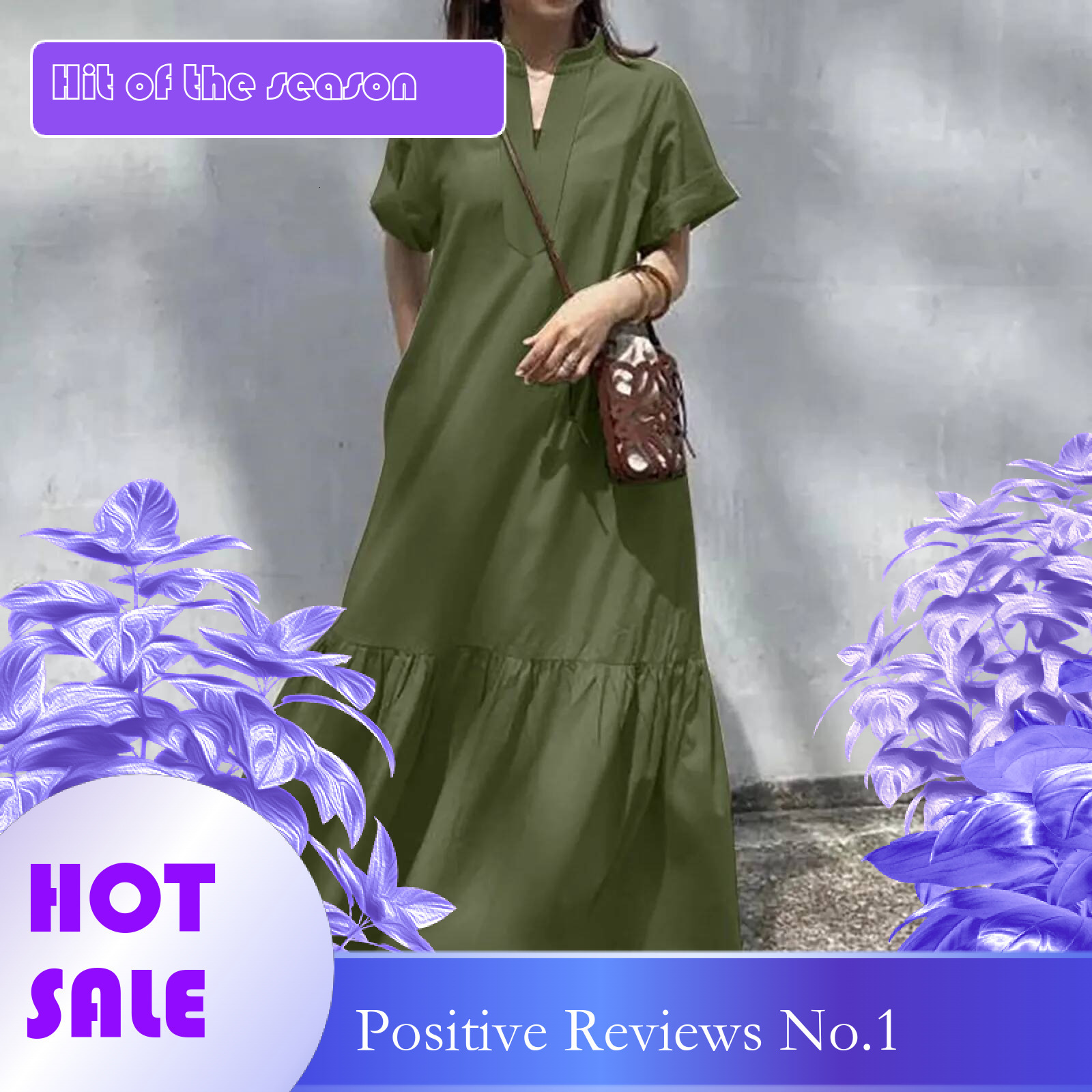 Dongdumaoyi Summer Bohemian Style Long Dress For Women Casual V Neck A Line Layered Ruffled Ankle Length Solid Loose Maxi Dresses